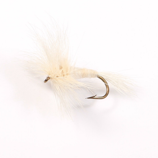 Mouche sèche montée sur nerf WHITE WULFF