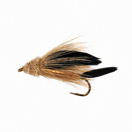 BLACK Muddler Snelled Fly