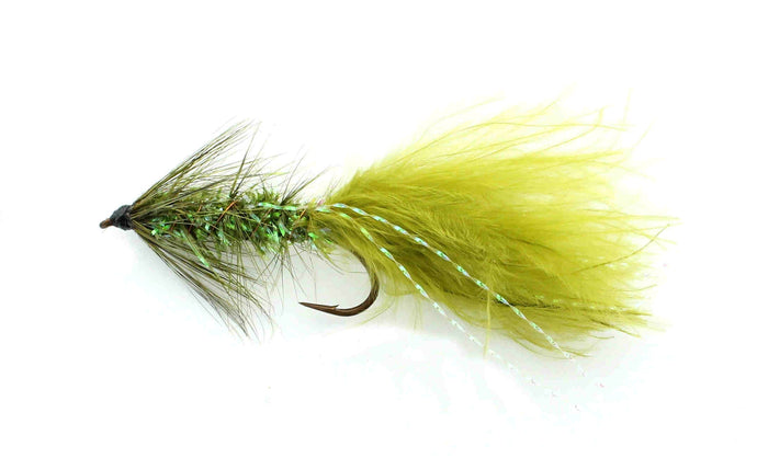 WOOLLY BUGGER KRYSTAL FLASH OLIVE Streamer