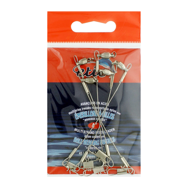 Load image into Gallery viewer, WIRE LEADER WITH BALL BEARING SWIVEL AND INTERLOCK SNAP
