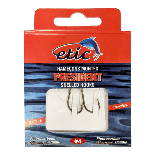 HAMEÇON PRÉSIDENT BRONZE DOUBLE EN FLUOROCARBON